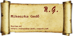 Mikeszka Gedő névjegykártya